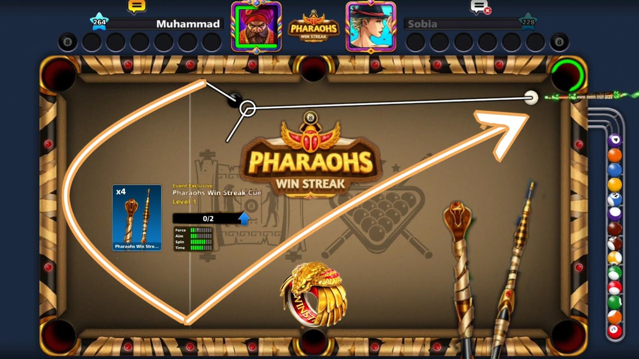 Pharoah Win Streak . Free Cue & Beautiful Ring.  RDS 8 Ball Pool YT