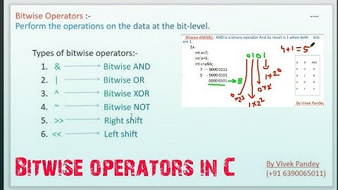 Bitwise Operators in C || Part 1 || in hindi ||By Vivek pandey