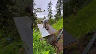 DIY off-grid Ram pump house build 🤝🛠️💧#diy #idaho #homestead #life #journey #offgrid #water #pump