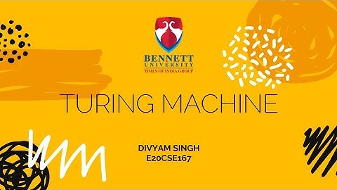 Turing Machine | Automata Theory | 5th semester | E20CSE167
