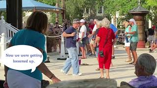 Dancing to 'The Hooligans' at Lake Sumter Landing In The Villages Florida.