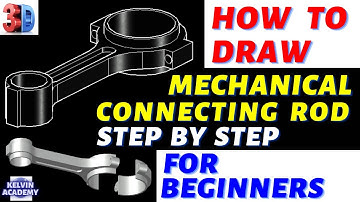 How to Draw a Mechanical Connecting Rod (Step by Step) For Beginners