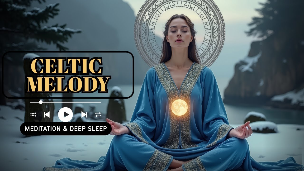 Celtic Serenity Icy Forest | Relaxing Celtic Harp and Flute for Night Meditation