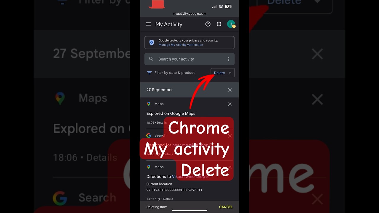 How to delete my activity on Google chrome | Delete my Google activity | iPhone my activity deleted