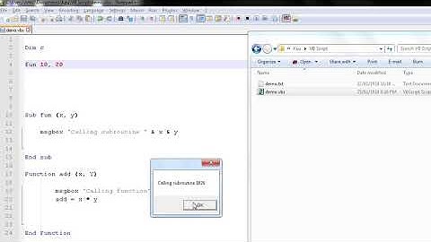 VB Script  - Functions and Subroutines