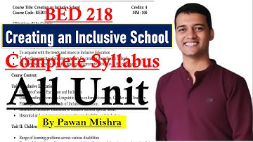 Creating an Inclusive School | Complete Syllabus | GGSIPU | B.Ed. Semester 4 | By Pawan Mishra
