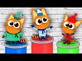 РАСКРАСКА. Рисуем ТРИ КОТА и Учим цвета - Видео для детей