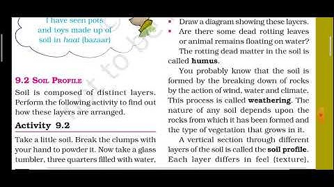 Class 7 science Chapter 9 Soil (Soil Profile)