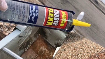 Check out this gutter repair with Rubber Flexx Clear Flexible Sealant!