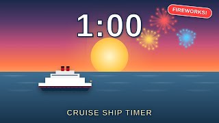1 Minute Timer | Relaxing Ocean Sunset Countdown with Fireworks