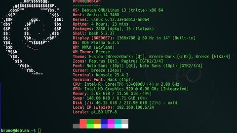 Debian 13 Trixie com KDE - Plasma