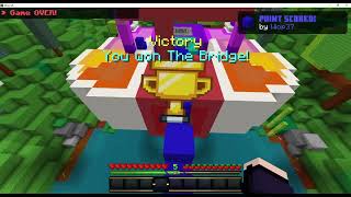 Playing minecraft the bridge