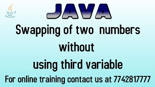 java program to swap values of two variables without using third variable