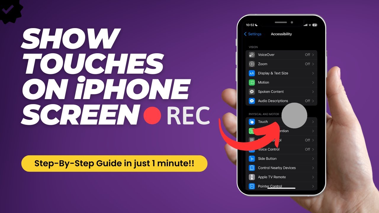 How To Show Touches In IPhone Screen Recordings YouTube How To Show Touches In IPhone Screen Recordings YouTube