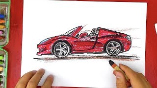 Как нарисовать Ferrari Рисуем МАШИНУ маркером