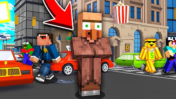 Minecraft NOOB vs PRO: HOW VILLAGER SURVIVE IN BIG MODERN CITY? 100% TROLLING FUTURISTIC FUTURE