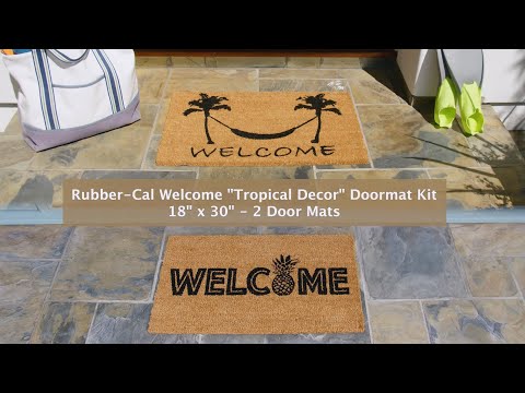 Rubber-Cal Rude Leave Door Mat Kit - 18 x 30 - 2 Doormats