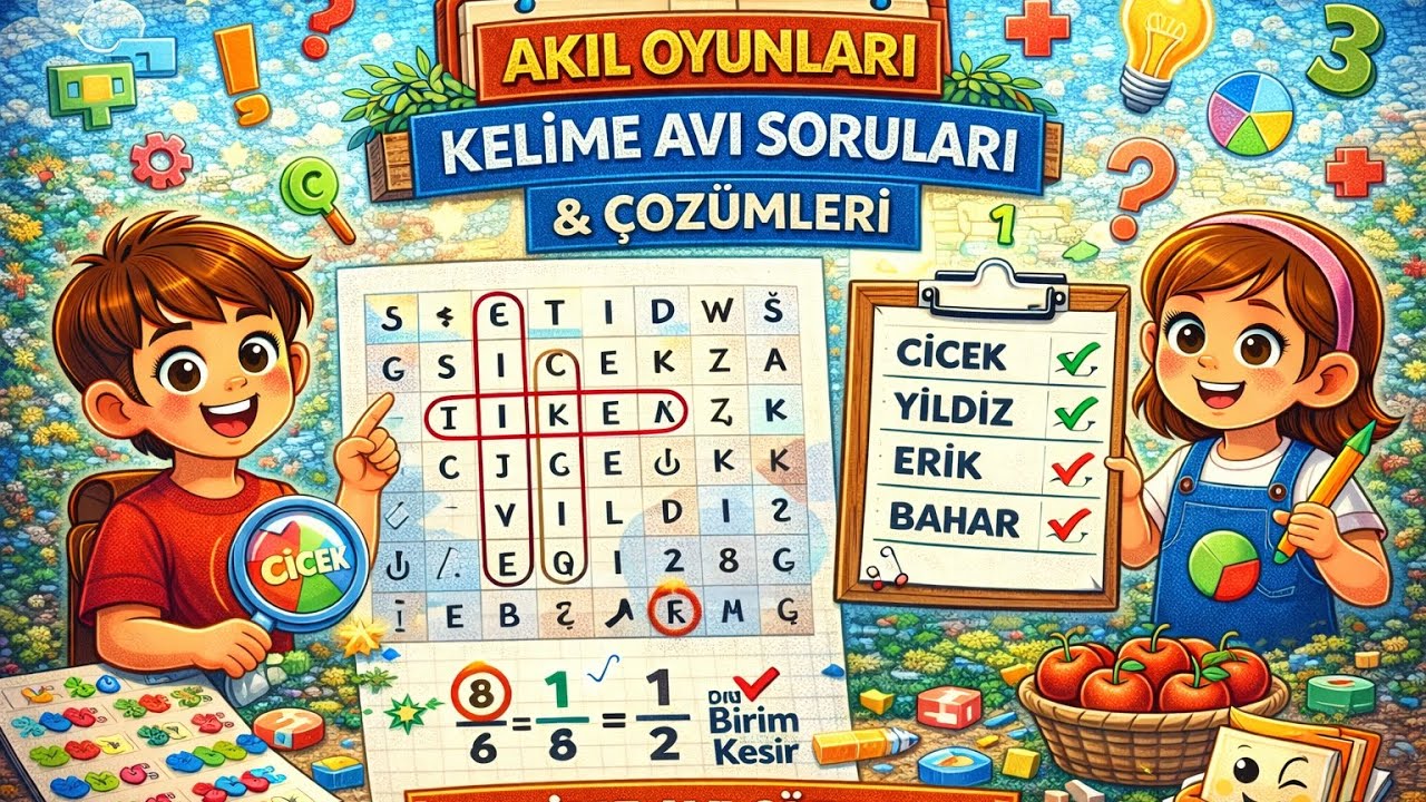 İlkokul Akıl Oyunları Sözel Mantık - Kelime Avı