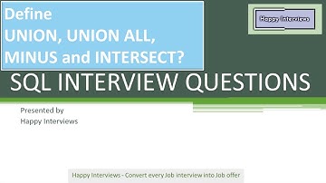 UNION, UNION ALL, MINUS and INTERSECT