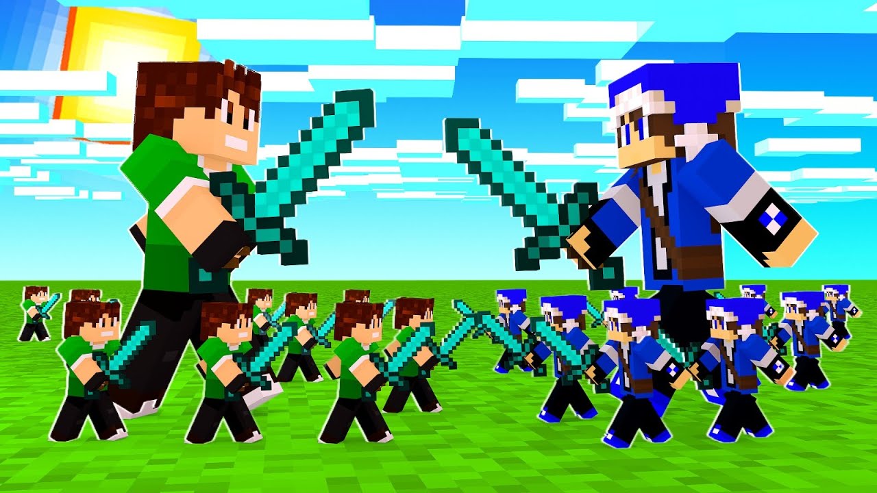 ماينكرافت : جيش الكركي ضد جيش مرتضى رضاوي  😱🔥😒 || MINECAFT