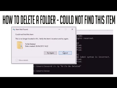 How to delete a folder could not find this item