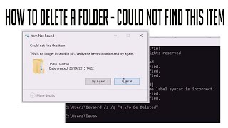 How to delete a folder could not find this item How to delete a folder could not find this item