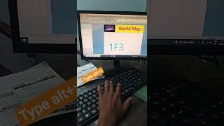 world map short cut key in ms word 🗺️ #windows  #motivation #shorts #map #education #viral
