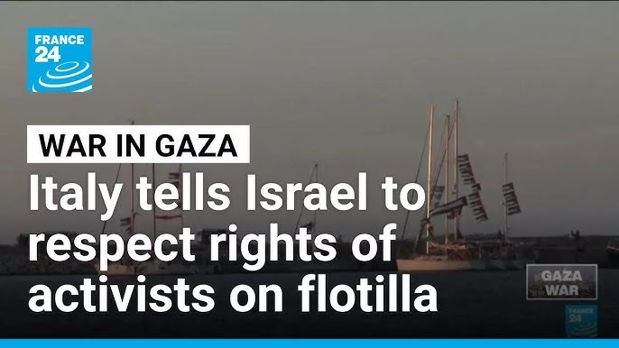 Italy tells Israel to respect rights of activists on Gaza flotilla • FRANCE  24 English - YouTube