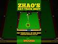 Zhao’s hat - trick ball shot 🔥| #shorts #youtubeshorts #trending #snooker #ding #juddtrump #ronnie