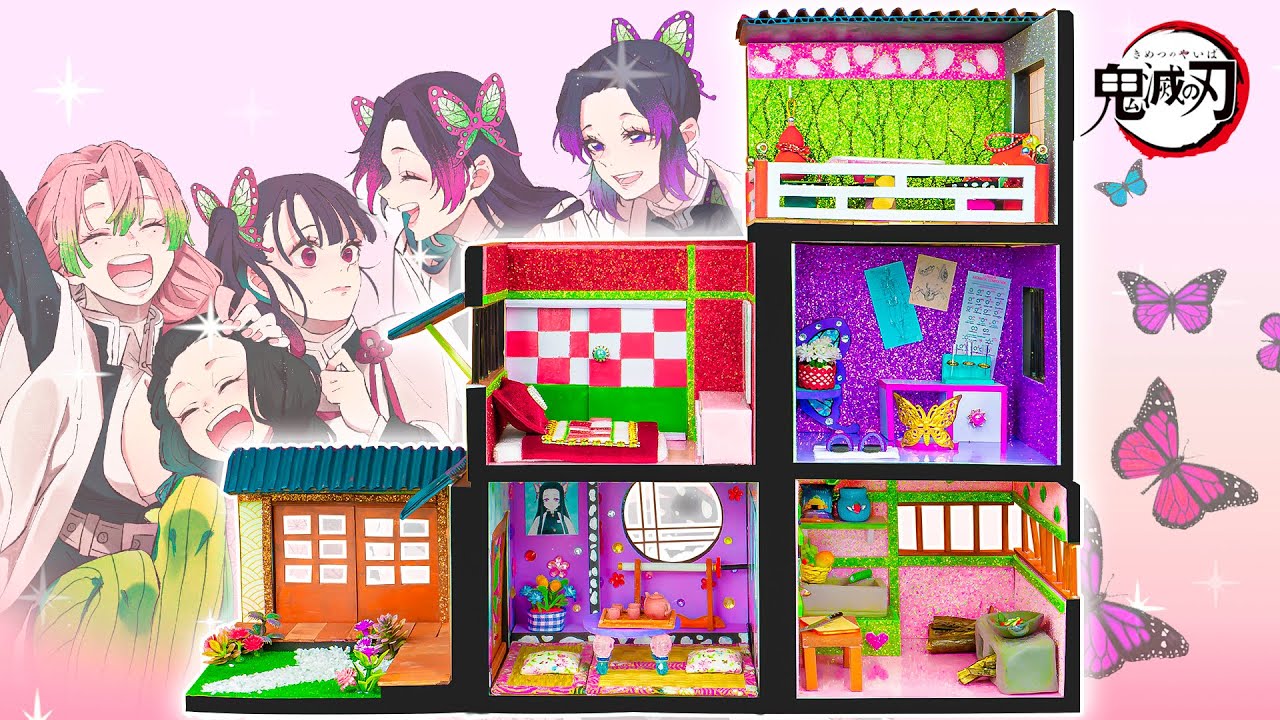 [Kimetsu no Yaiba]🌸Синобу, Незуко, Мицури, Канао, Канаэ Миниатюрные комнаты своими руками 🌷 🌹