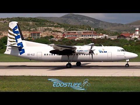 VLM Airlines - Fokker 50 OO-VLS - Landing at Split Airport LDSP/SPU