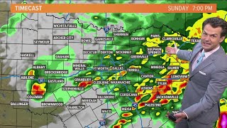 Live DFW weather radar: Tracking heavy rain in North Texas Sunday