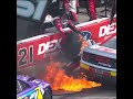 Harrison Burton Catches On Fire At Texas Shorts