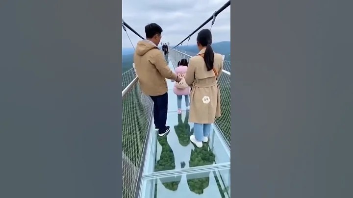 Girl Falls from Glass Bridge in China 😱 #China #GlassBridge #Viral