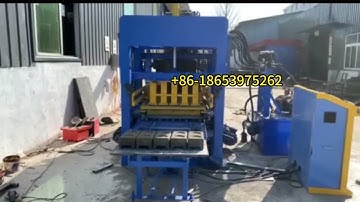 QT4-15 fully automatic hollow concrete block making machine produce interlocking bricks on pallets