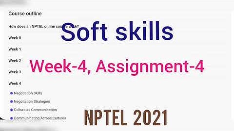 NPTEL || Soft Skills || Week 4, Assignment 4 || NPTEL Assignment 4 Answer || Swayam