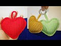 Easy Crochet Heart Heart Keychain 
