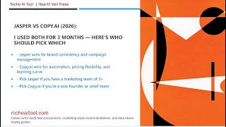 Full Jasper vs Copy.ai (2026): I Used Both for 3 Months — Here's Who Should Pick Which #jasper #copyai Update
