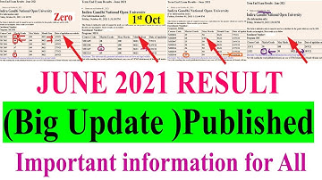 IGNOU JUNE 2021 Exam Result Big Update (14th Update ) , Important information For IGNOU Students |