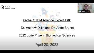 Expert Talk with 2022 Lurie Prize recipients Anne Brunet, PhD, and Andrew Dillin, PhD