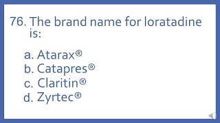 Top 200 Drugs Practice Test Question - The brand name for loratadine is (PTCB PTCE NAPLEX NCLEX)