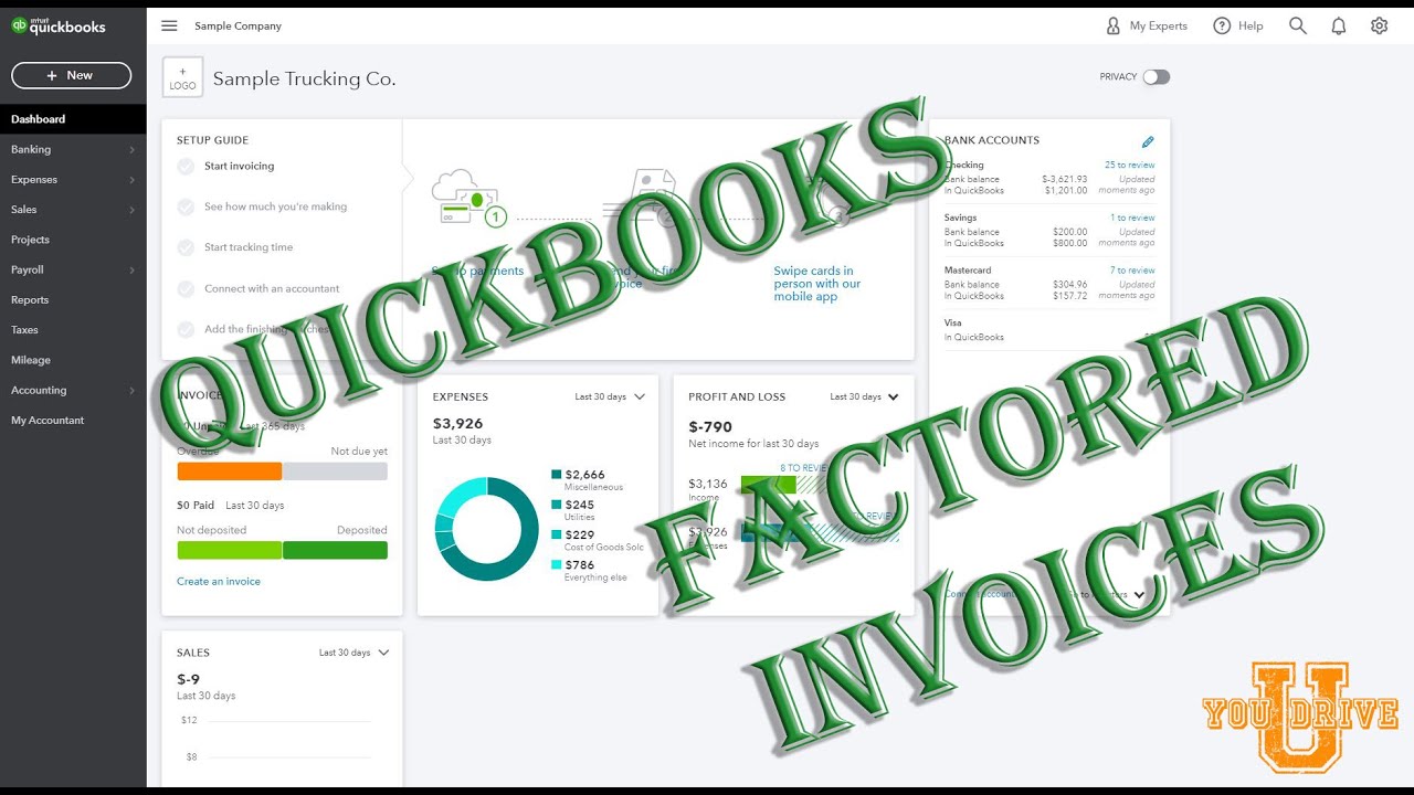 Quickbooks For Trucking: Factored Invoices - YouTube