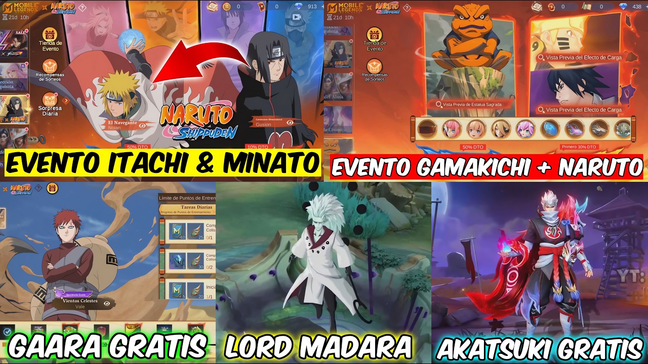 SKINS NARUTO GRATIS, LORD MADARA, EVENTO GAMAKICHI, ITACHI Y MINATO | EVENTO NARUTO EXPLICADO
