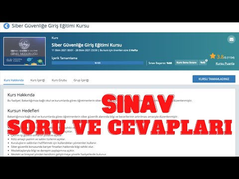 Siber Güvenliğe Giriş Eğitim Kursu SINAV SORU ve CEVAPLARI