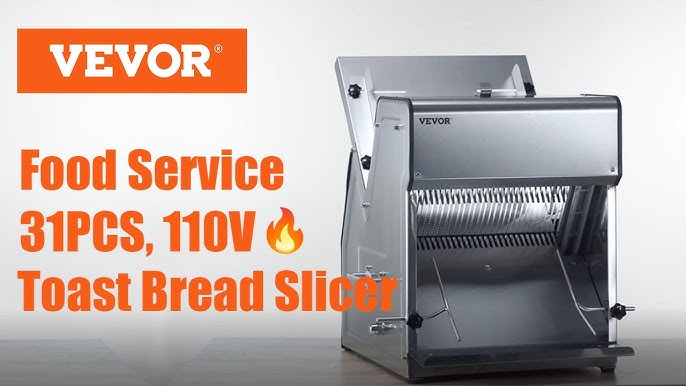 VEVOR Commercial Toast Bread Slicer 12mm Thickness, Electric Bread Cutting  Machine 31 Pcs, Commercial Bakery Bread Slicer,110V Toast Cutter Cutting