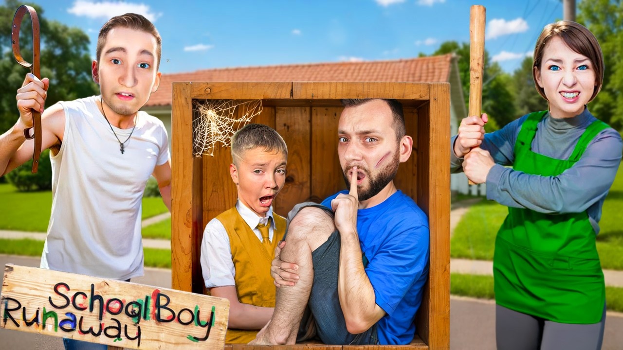 RODIČIA Mňa a BRATA BILI REMEŇOM a ZATVORILI nás do KRABICE v Schoolboy Runaway v Minecraft