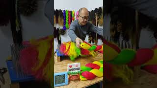 Synthetic wig making, pre-processing: color mixing. Wig making skills. Handmade. (469）