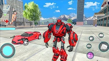 Red Mega Robot Jet Bike Car Transformation Robot Game 2020 #7 - Android Gameplay