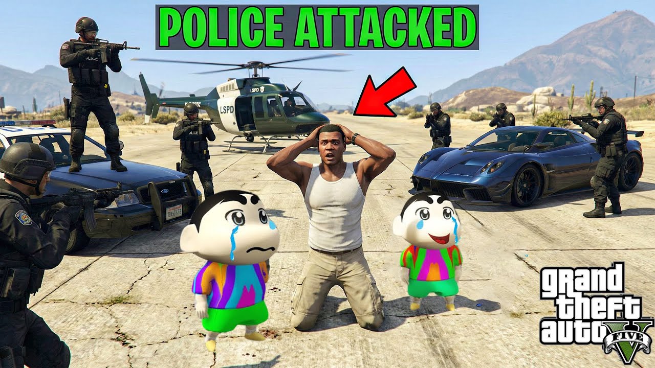 GTA 5 : Franklin, Shinchan & Pinchan Stealing Military Tank | GTA 5 Mods | GTA V