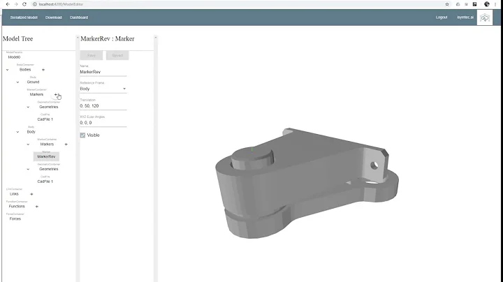 isymtec.ai Multibody System Web GUI - new development state